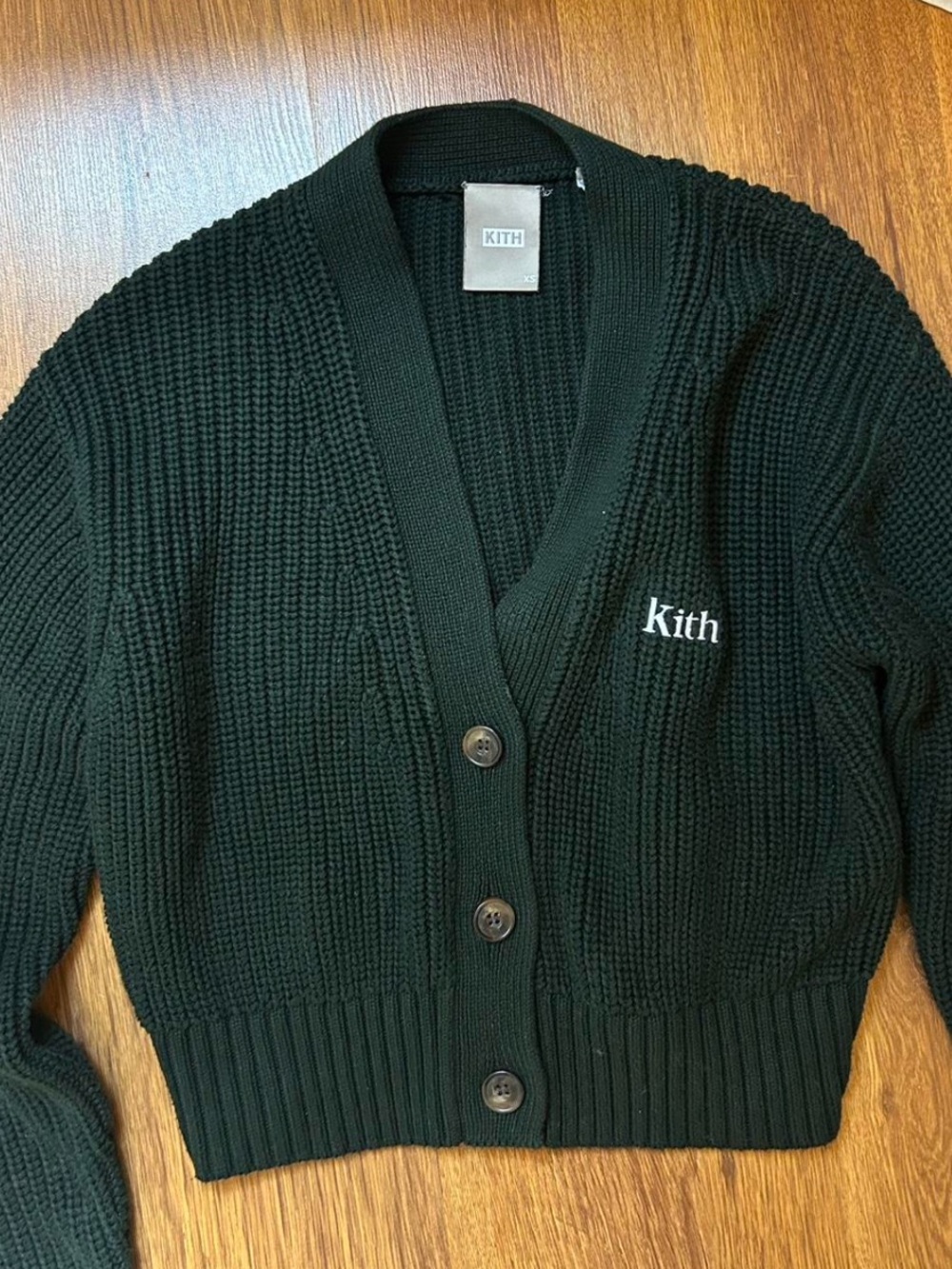 Kith Black Ribbed V-Neck Button Cardigan